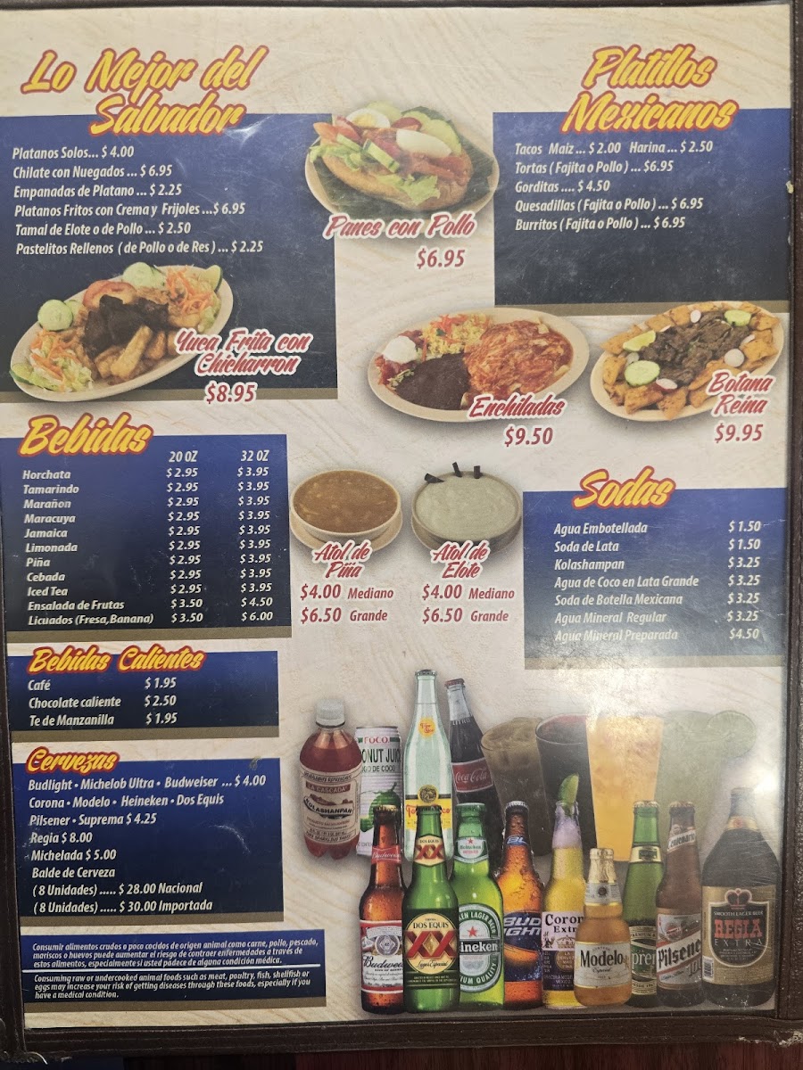 Reina's Restaurant #1 Menu - Image 1